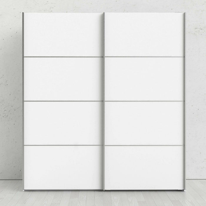 Guardaroba 2 ante Accadia, Mobile camera da letto, Cabina armadio portabiti, Armadio appendiabiti, 182x64 h202 cm, Bianco