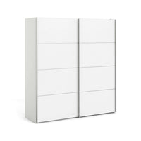 Guardaroba 2 ante Accadia, Mobile camera da letto, Cabina armadio portabiti, Armadio appendiabiti, 182x64 h202 cm, Bianco
