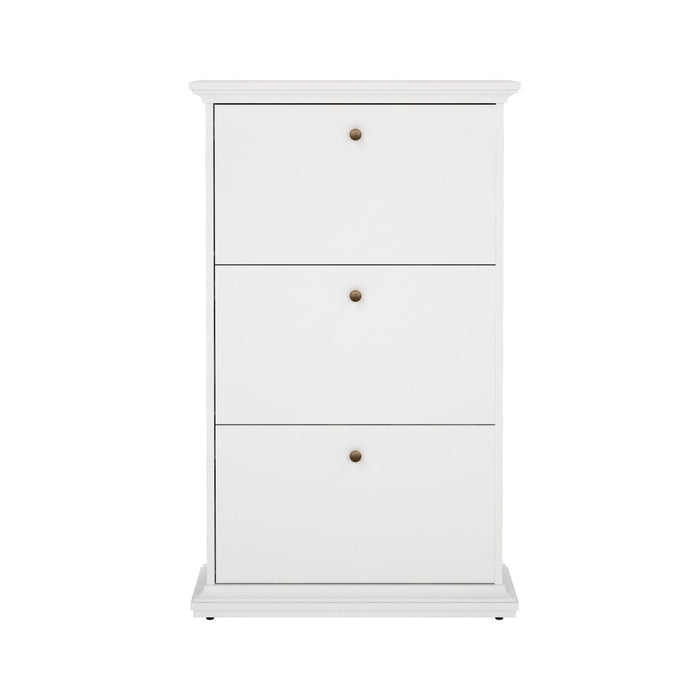 Scarpiera Gaudenzia, Mobile portascarpe, Armadio da ingresso multiuso, Mobiletto per calzature, 78x27 h128 cm, Bianco