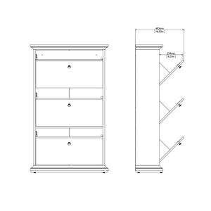 Scarpiera Gaudenzia, Mobile portascarpe, Armadio da ingresso multiuso, Mobiletto per calzature, 78x27 h128 cm, Bianco