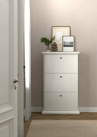 Scarpiera Gaudenzia, Mobile portascarpe, Armadio da ingresso multiuso, Mobiletto per calzature, 78x27 h128 cm, Bianco