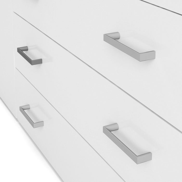 Guardaroba grande Amoruccio, Mobile camera da letto, Cabina armadio portabiti, Armadio appendiabiti, 154x50 h200 cm, Bianco lucido