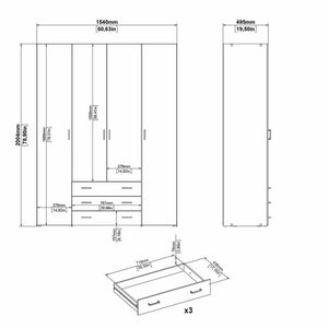 Guardaroba grande Amoruccio, Mobile camera da letto, Cabina armadio portabiti, Armadio appendiabiti, 154x50 h200 cm, Bianco lucido