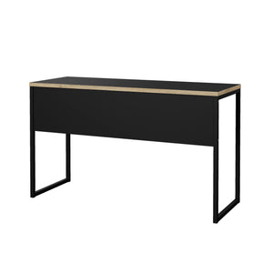 Scrivania Gil, Scrittoio multiuso, Tavolo per ufficio porta PC, Piano di lavoro, 130x48 h77 cm, Nero