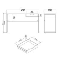 Scrivania Gil, Scrittoio multiuso, Tavolo per ufficio porta PC, Piano di lavoro, 130x48 h77 cm, Nero