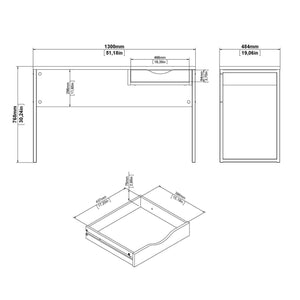 Scrivania Gil, Scrittoio multiuso, Tavolo per ufficio porta PC, Piano di lavoro, 130x48 h77 cm, Nero