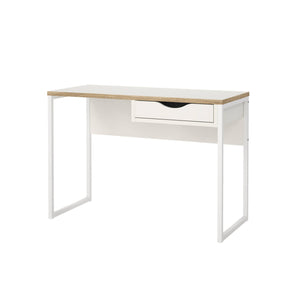 Scrivania Agave, Scrittoio multiuso, Tavolo per ufficio porta PC, Piano di lavoro, 110x48 h77 cm, Bianco