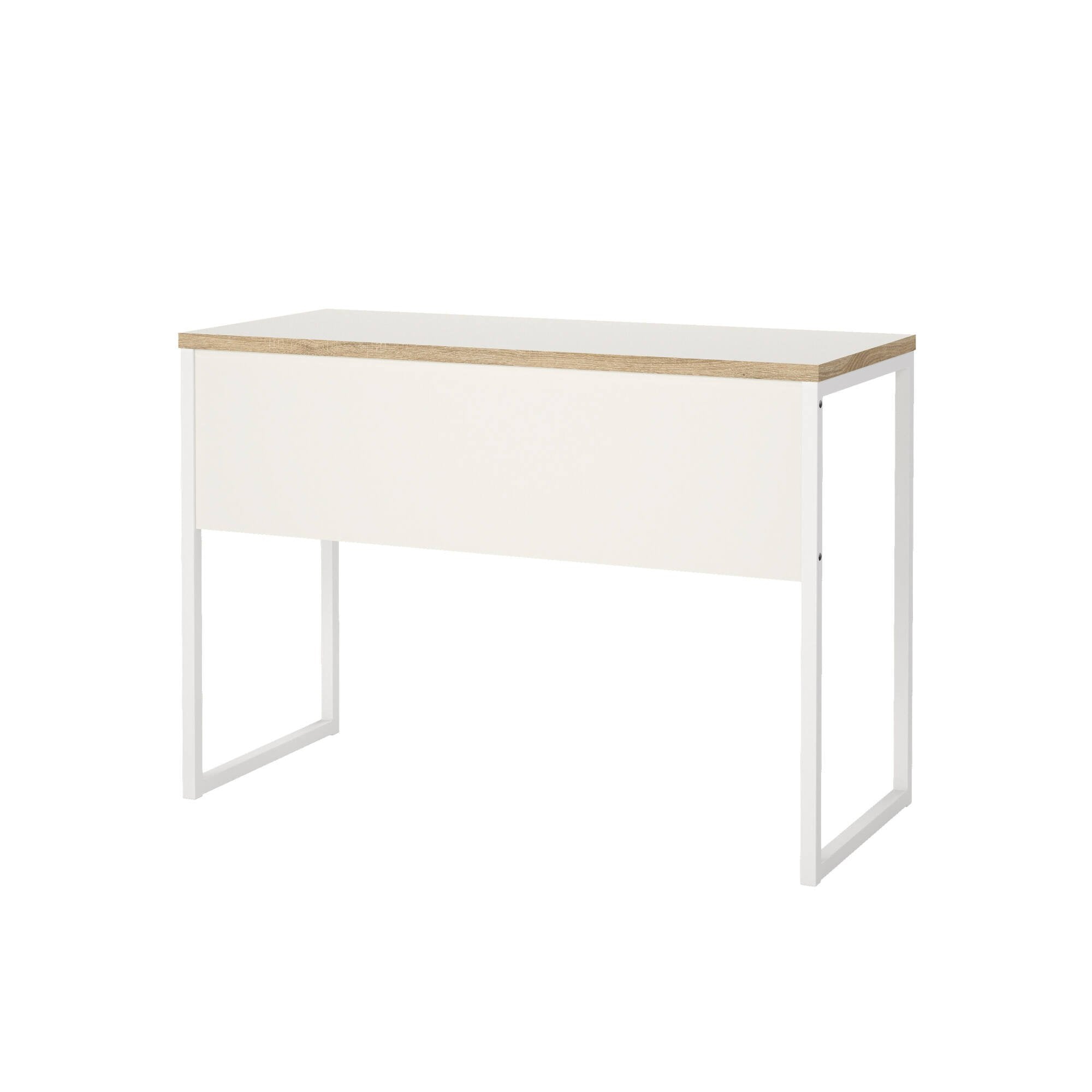 Scrivania Agave, Scrittoio multiuso, Tavolo per ufficio porta PC, Piano di lavoro, 110x48 h77 cm, Bianco