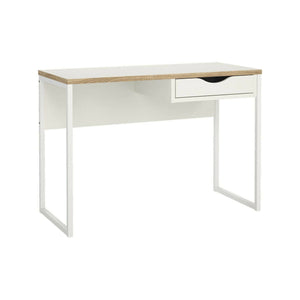 Scrivania Agave, Scrittoio multiuso, Tavolo per ufficio porta PC, Piano di lavoro, 110x48 h77 cm, Bianco