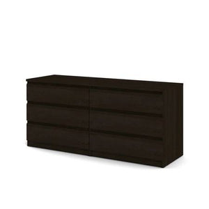 Cassettiera a sei cassetti, colore marrone, cm 153 x 70 x 50