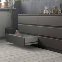 Cassettiera a sei cassetti, colore marrone, cm 153 x 70 x 50