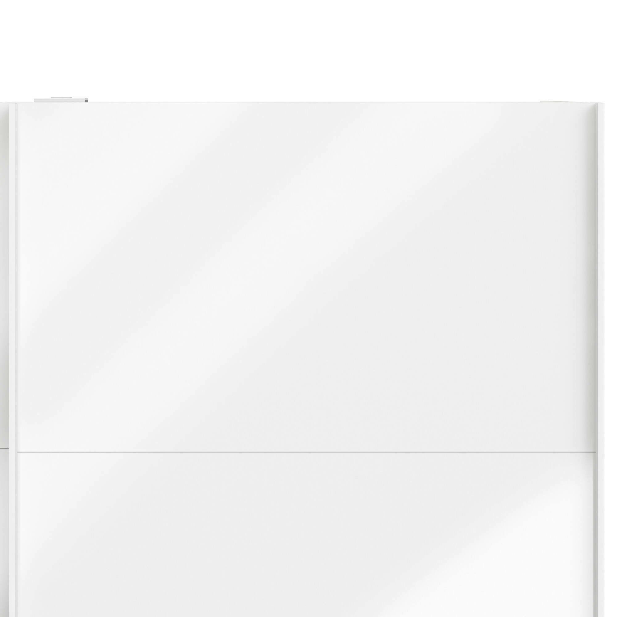 Guardaroba 2 ante Portlouis, Mobile camera da letto, Cabina armadio portabiti, Armadio appendiabiti, 182x62 h220 cm, Bianco lucido