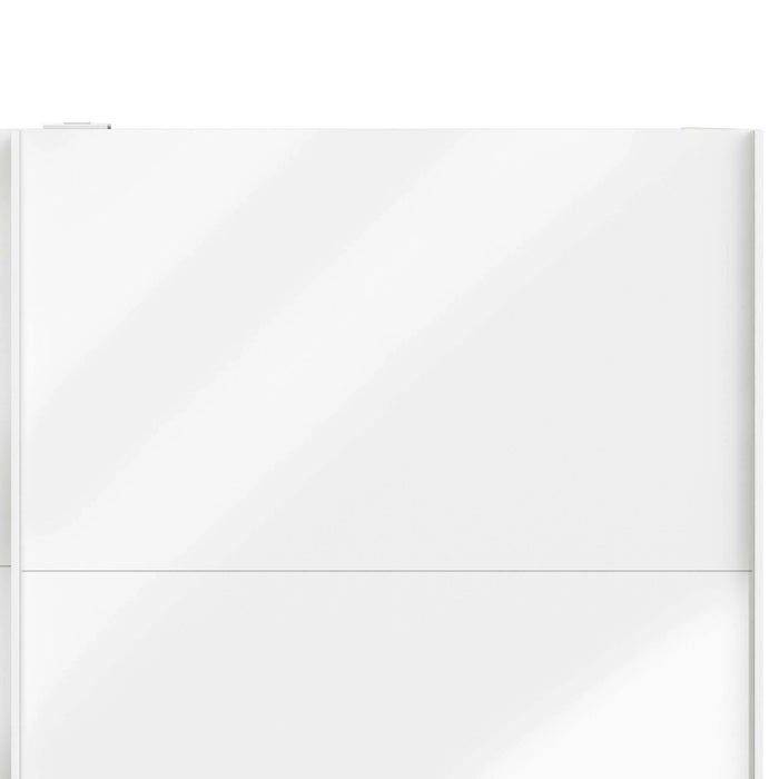 Guardaroba 2 ante Portlouis, Mobile camera da letto, Cabina armadio portabiti, Armadio appendiabiti, 182x62 h220 cm, Bianco lucido