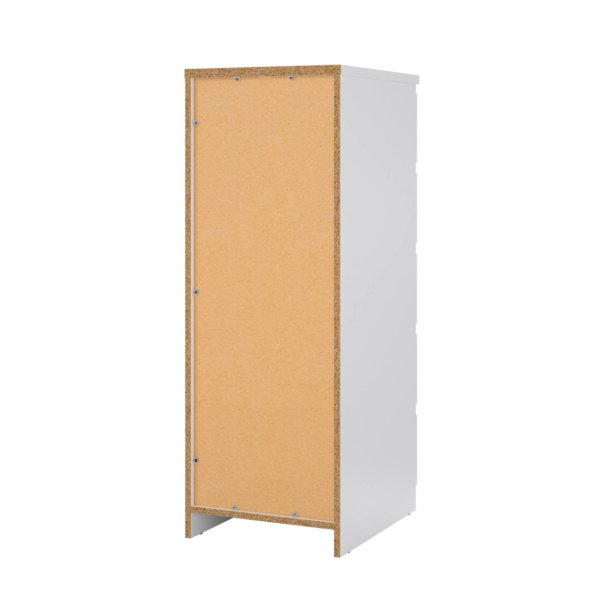 Cassettiera a cinque Achaldi, colore bianco lucido, cm 40 x 111 x 50