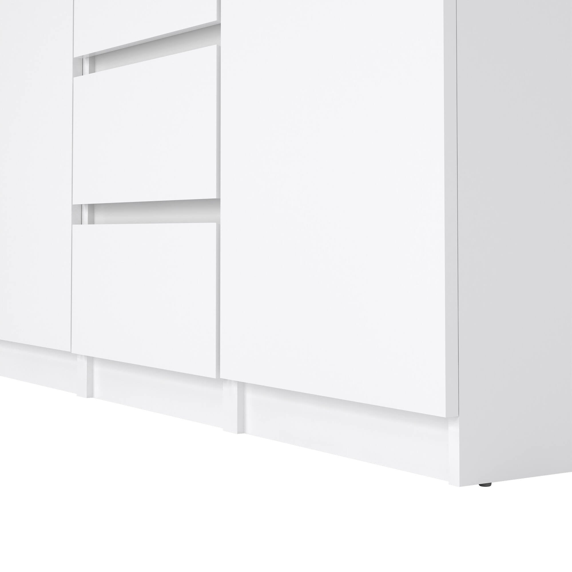 Credenza con ante e Angelika, colore bianco lucido, cm 120 x 90 x 50