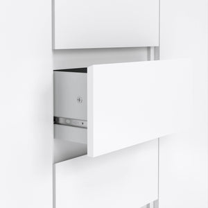 Credenza con ante e Angelika, colore bianco lucido, cm 120 x 90 x 50