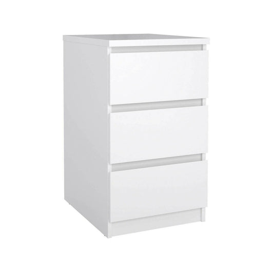 Cassettiera a tre Accudino, colore bianco lucido, cm 40 x 70 x 50