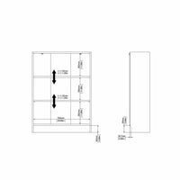 Libreria a tre Aski, colore rovere, cm 79 x 107 x 26