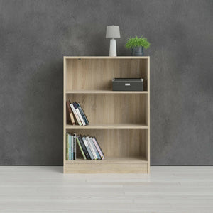 Libreria a tre Aski, colore rovere, cm 79 x 107 x 26
