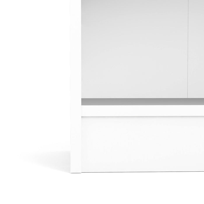 Libreria a cinque Abelarda, colore bianco, cm 79 x 107 x 27