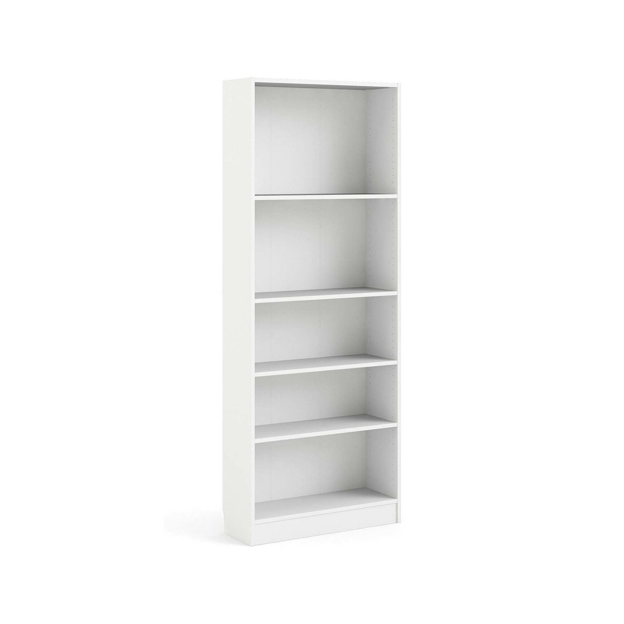 Libreria a cinque Abelarda, colore bianco, cm 79 x 107 x 27