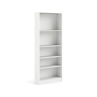 Libreria a cinque Abelarda, colore bianco, cm 79 x 107 x 27