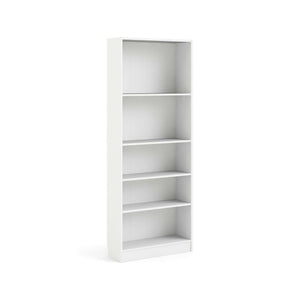 Libreria a cinque Abelarda, colore bianco, cm 79 x 107 x 27