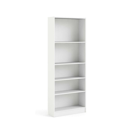 Libreria a cinque Abelarda, colore bianco, cm 79 x 107 x 27
