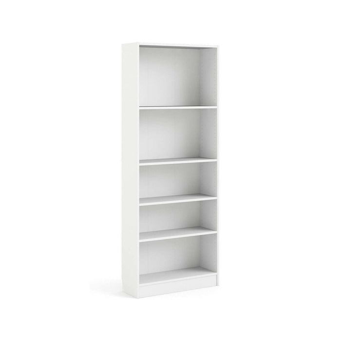 Libreria a cinque Abelarda, colore bianco, cm 79 x 107 x 27