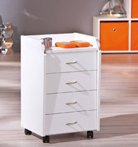 Dburn, Cassettiera 4 Cassetti, 40x36x65h cm Bianco