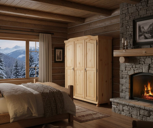 Armadio a tre ante battenti in pino Dfleetwoo, colore rovere, cm 150 x 180 x 56.