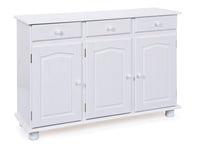 Credenza Droger, Buffet da soggiorno, Madia da salotto, Dispensa da cucina, 130x43 h87 cm, Bianco