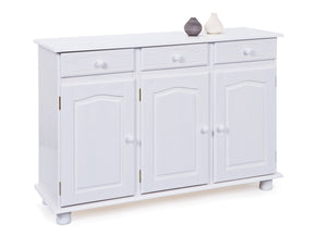 Credenza Droger, Buffet da soggiorno, Madia da salotto, Dispensa da cucina, 130x43 h87 cm, Bianco