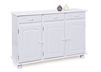 Credenza Droger, Buffet da soggiorno, Madia da salotto, Dispensa da cucina, 130x43 h87 cm, Bianco