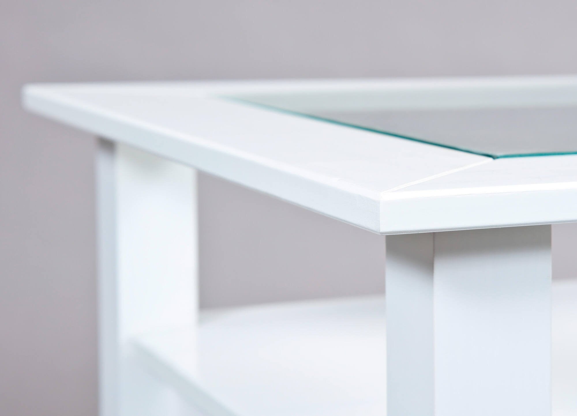 Dembii, Tavolino da Salotto 2 Cassetti, 60x115x45h cm Bianco