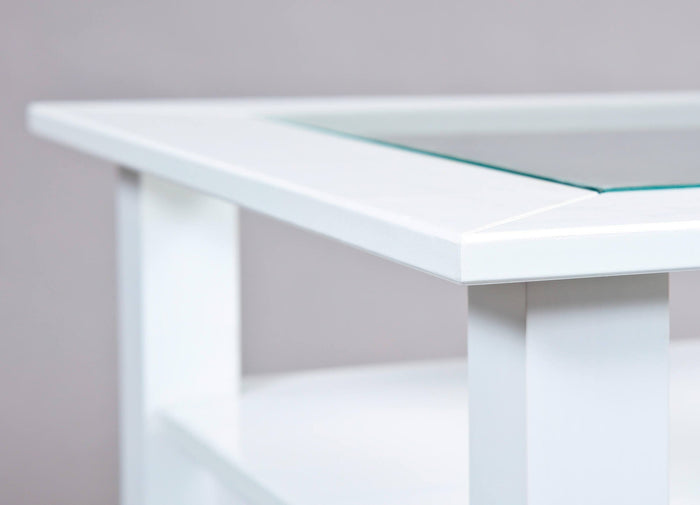 Dembii, Tavolino da Salotto 2 Cassetti, 60x115x45h cm Bianco