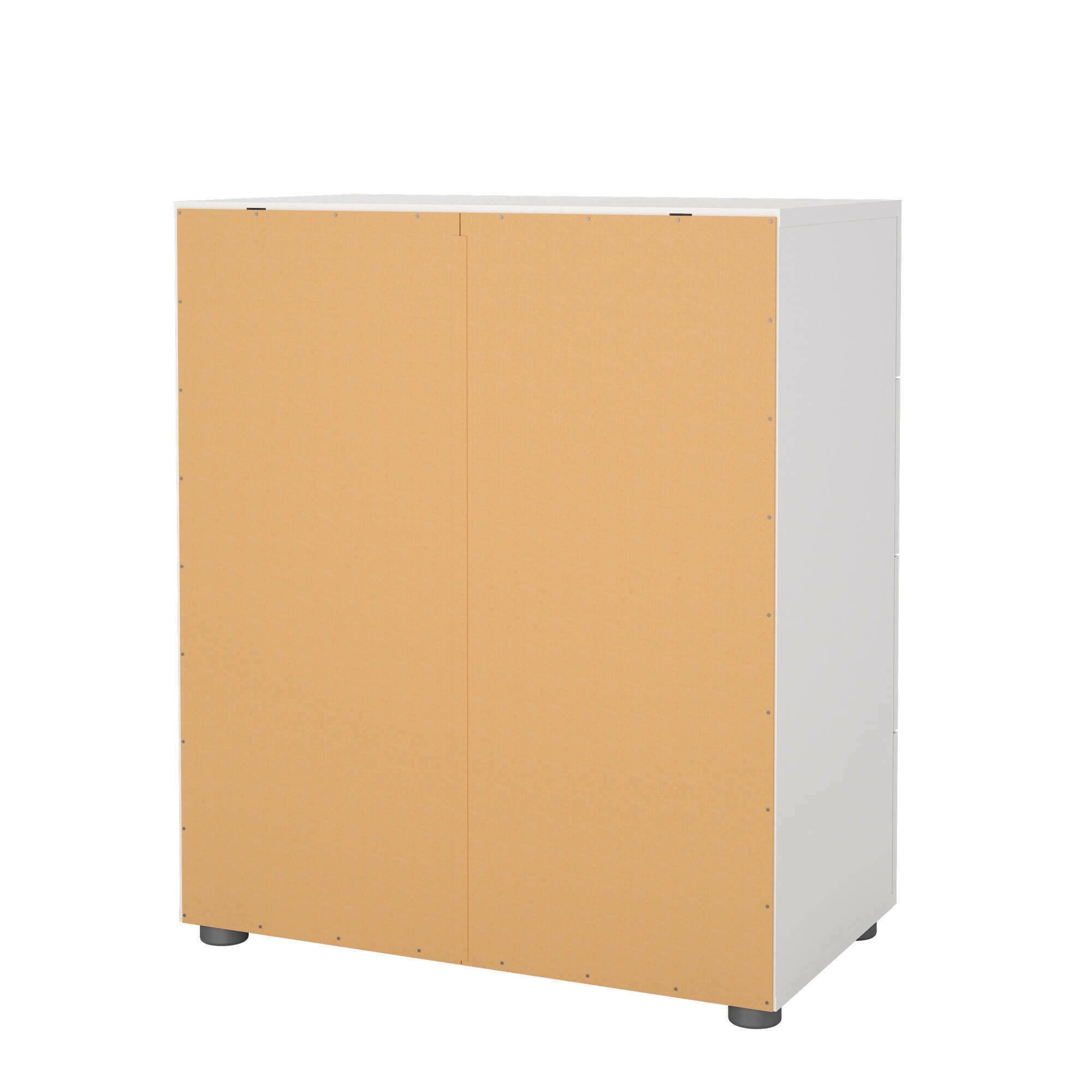 Cassettiera a quattro Aramis, colore bianco, cm 70 x 82 x 40