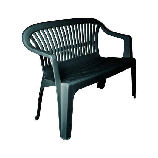 Panchina da esterno Asmi, Panca monoblocco da giardino, Panchina outdoor, 100% Made in Italy, Cm 114x55h82, Verde