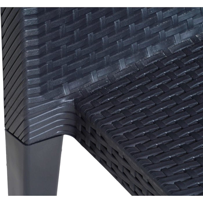 Sedia da esterno Ant, Seduta da giardino, Sedia per tavolo da pranzo, Poltrona outdoor effetto rattan, 100 % Made in Italy, Cm 48x55h86, Antracite