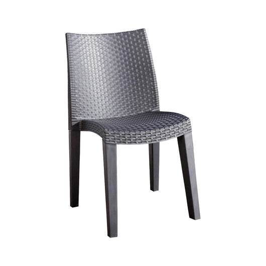 Sedia da esterno Ant, Seduta da giardino, Sedia per tavolo da pranzo, Poltrona outdoor effetto rattan, 100 % Made in Italy, Cm 48x55h86, Antracite