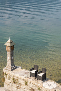 Sedia da esterno Amilton, Seduta da giardino, Poltrona outdoor effetto rattan, 100 % Made in Italy, Cm 60x58h89, Antracite