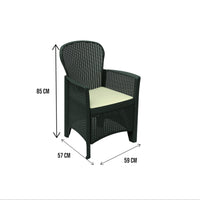 Sedia da esterno Amilton, Seduta da giardino, Poltrona outdoor effetto rattan, 100 % Made in Italy, Cm 60x58h89, Antracite