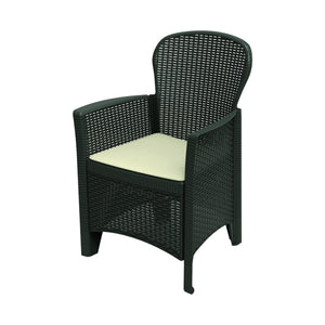 Sedia da esterno Amilton, Seduta da giardino, Poltrona outdoor effetto rattan, 100 % Made in Italy, Cm 60x58h89, Antracite