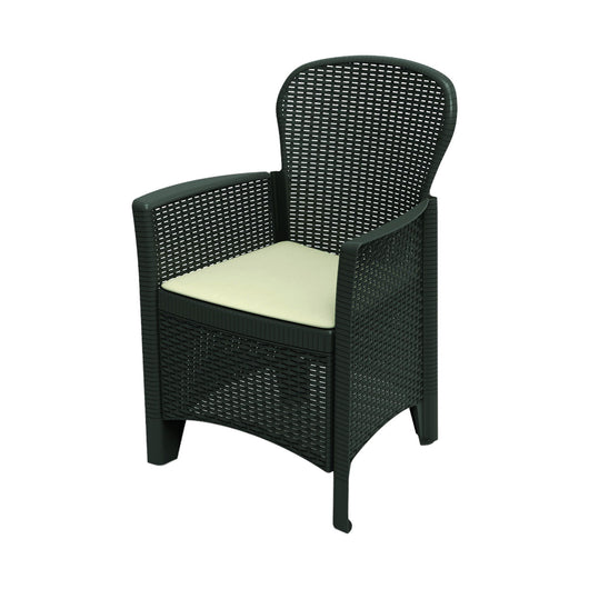 Sedia da esterno Amilton, Seduta da giardino, Poltrona outdoor effetto rattan, 100 % Made in Italy, Cm 60x58h89, Antracite