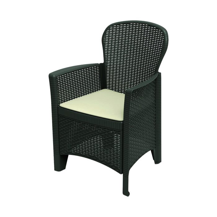 Sedia da esterno Amilton, Seduta da giardino, Poltrona outdoor effetto rattan, 100 % Made in Italy, Cm 60x58h89, Antracite