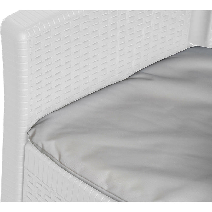 Sedia da esterno Amilton, Seduta da giardino, Poltrona outdoor effetto rattan, 100 % Made in Italy, Cm 60x58h89, Bianco