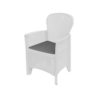 Sedia da esterno Amilton, Seduta da giardino, Poltrona outdoor effetto rattan, 100 % Made in Italy, Cm 60x58h89, Bianco