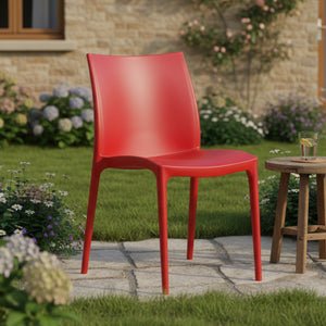 Grover, Sedia da Esterno una Sedia Made in Italy, Rosso