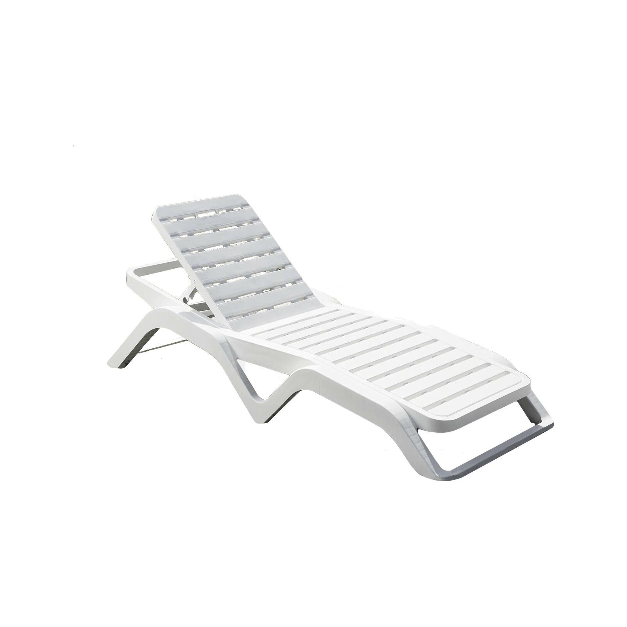 Lettino prendisole Anis, Sdraio da giardino regolabile, Lettino da esterno, 100 % Made in Italy, Cm 192x72h100, Bianco