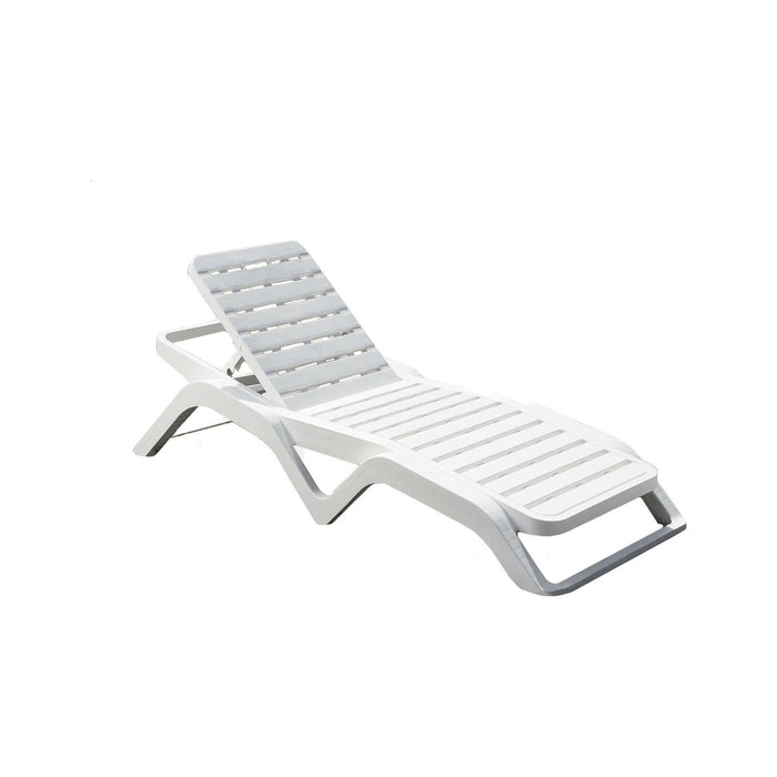 Lettino prendisole Anis, Sdraio da giardino regolabile, Lettino da esterno, 100 % Made in Italy, Cm 192x72h100, Bianco